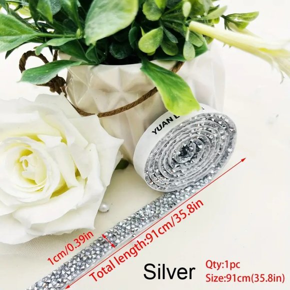 NEW 1 Roll/Yard Rhinestone Strips, Self-Adhesive Crystal Rhinestone Ribbon Multi - Picture 5 of 9